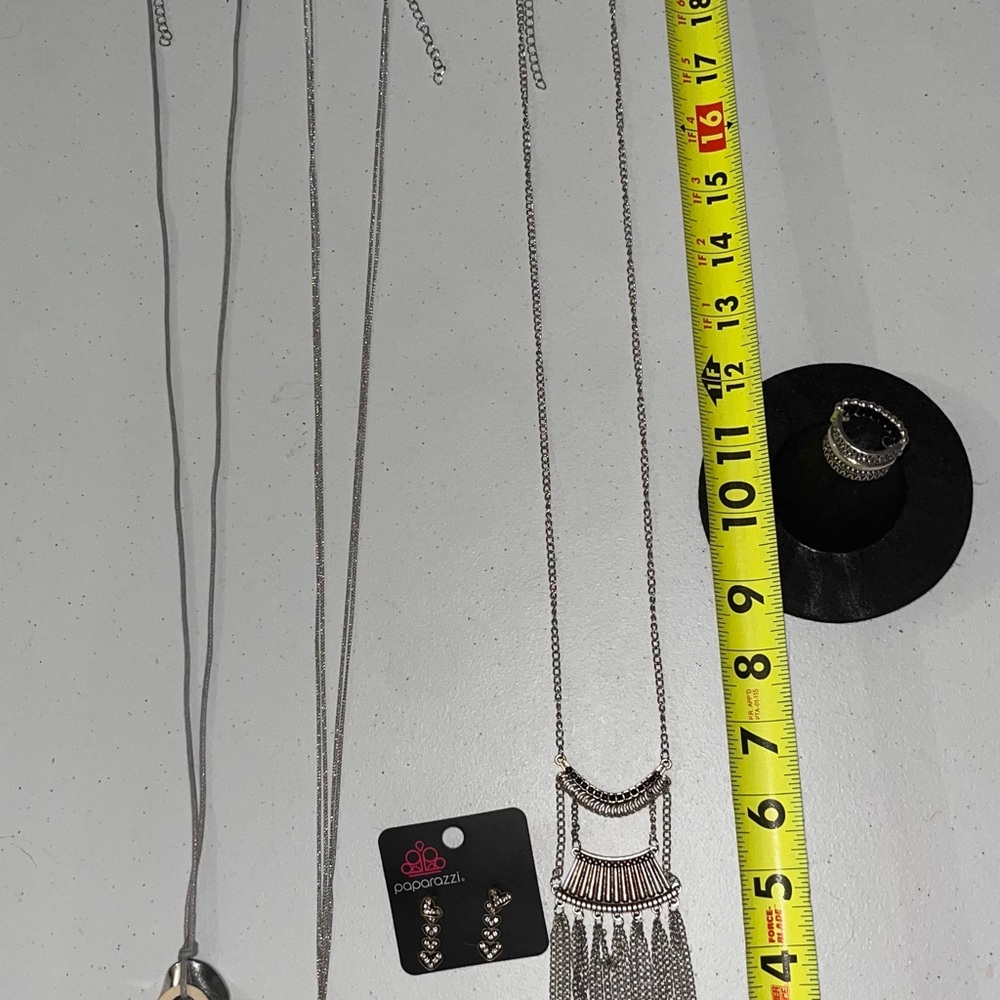 NWT Paparazzi 8 pc Bundle Silver Geoand Jewelry Set - Picture 2 of 6